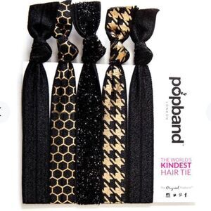 NWT Popband Nightlife Soft Stretchy Kink Free Printed Hair Ties (5 Pack)